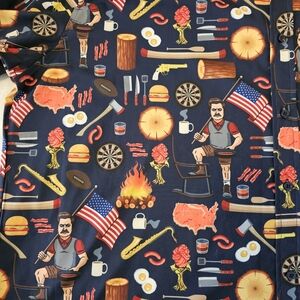 RSVLTS Parks & Recreation Ron Swanson Pawnee Men 3XL Button Down Shirt Patriotic